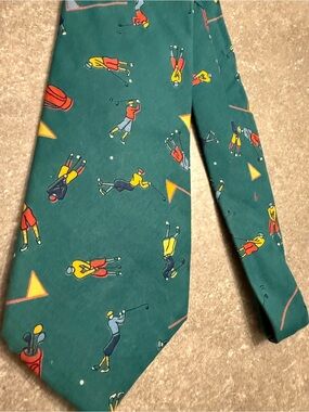Vintage Tango by Max Raab Golf-themed Necktie 100% Cotton